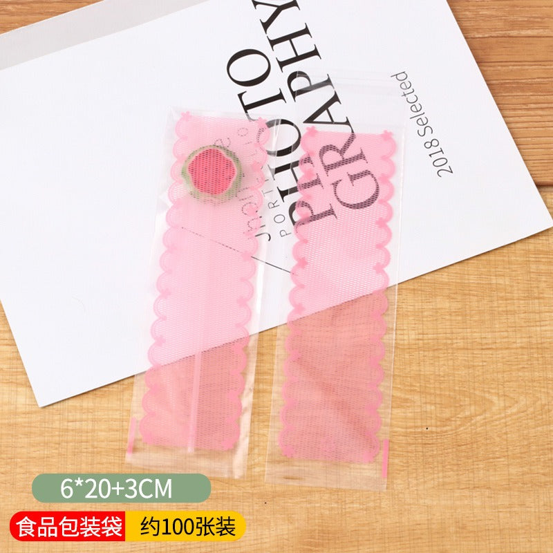 Wholesale 100PCS Long Baking Self-adhesive Bag Cookie Bag Biscuit Ziplock Bag